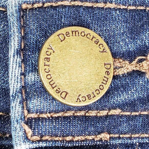 Democracy AB Technology Jeans Womens Size 12 Blue Distressed Skinny Stretch - Picture 8 of 10
